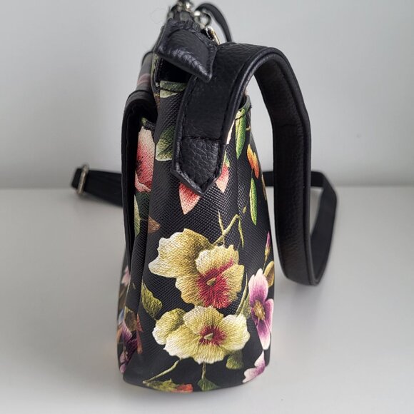 Rosetti Floral Crossbody Bag I Black Bird & Flowers Print I Lightweight - Picture 9 of 10